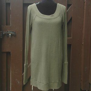 Free People WE THE FREE L Army Green Thermal Tunic T-Shirt EUC